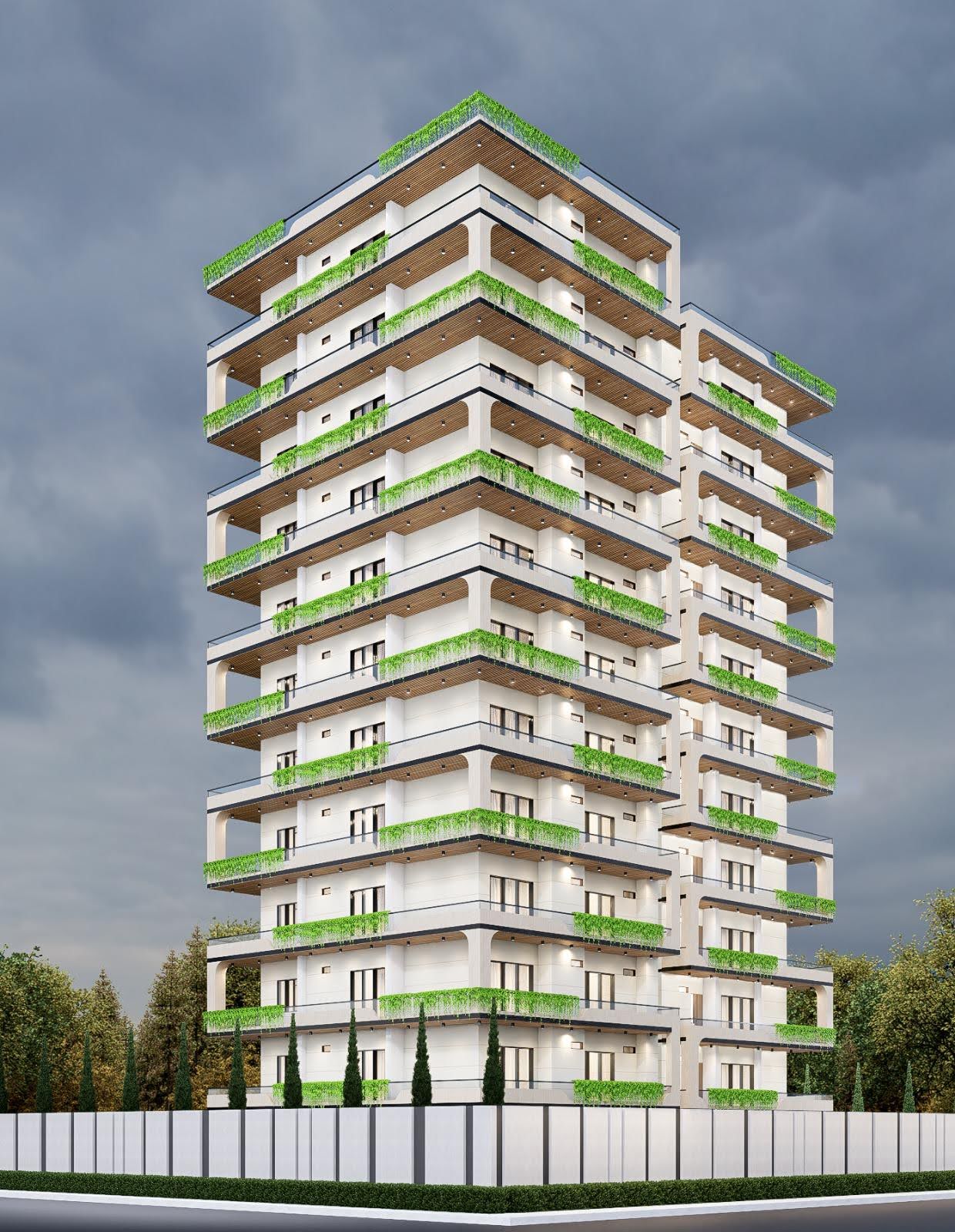Alternate design with green balconies